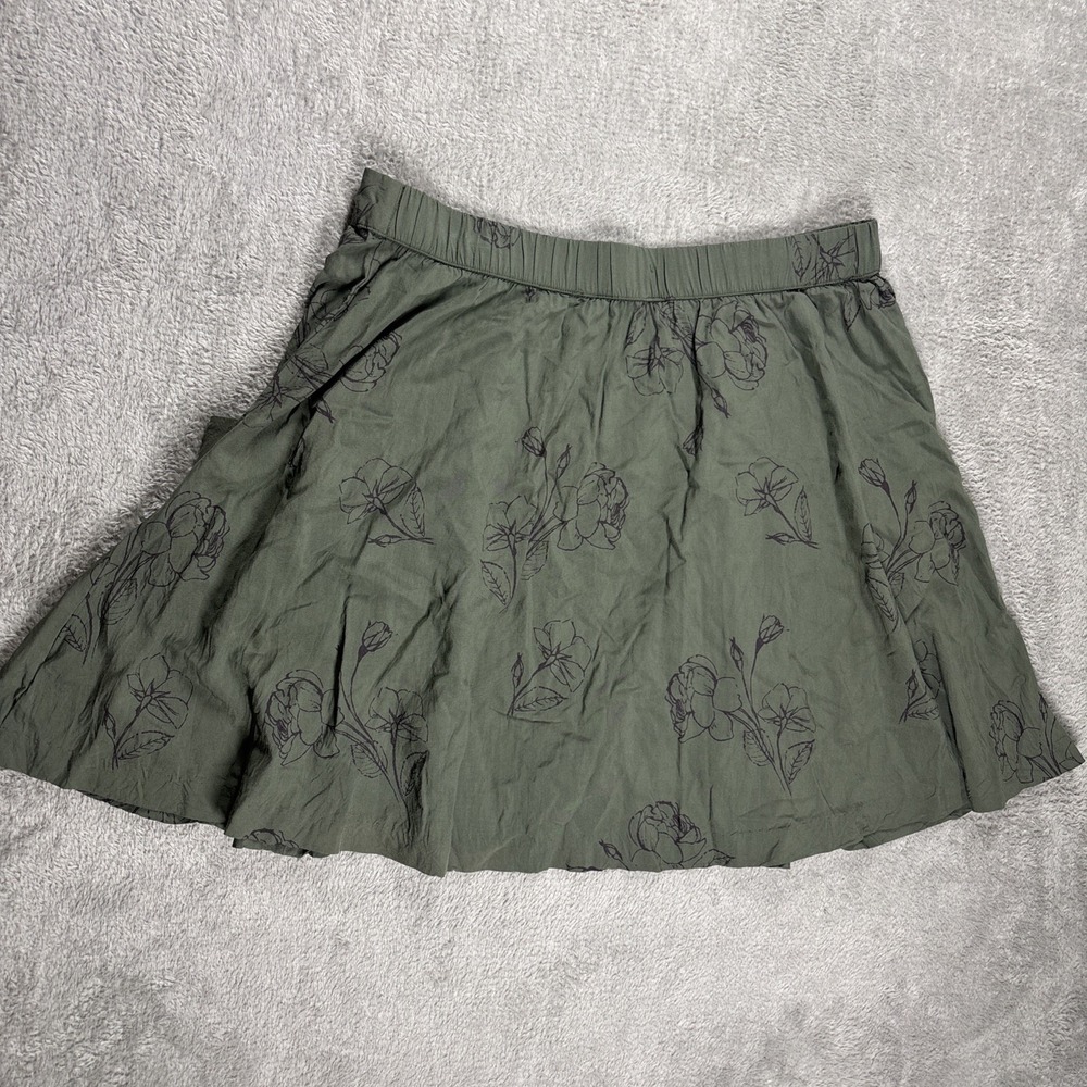 Old Navy Green Floral Pull Up Skirt With Pockets Size Extra Small - Picture 9 of 12